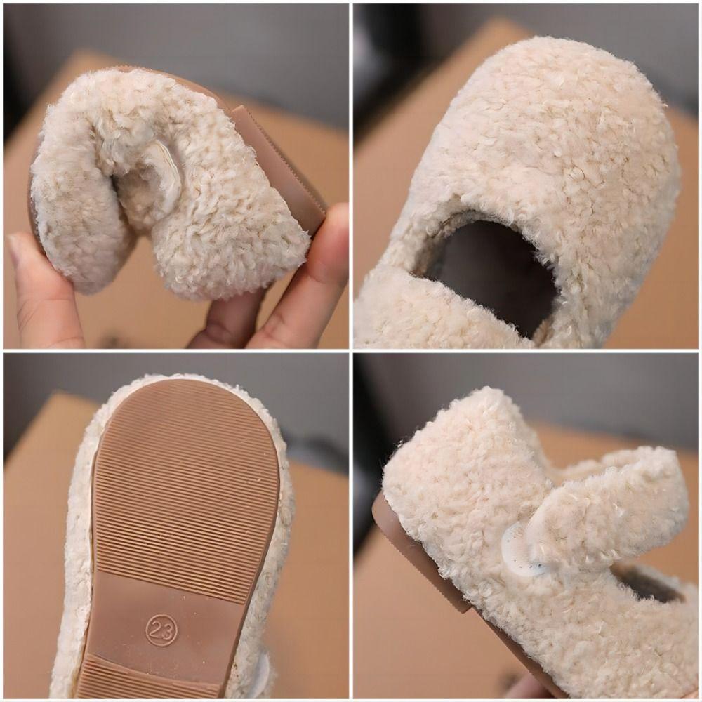 Non-Slip Fleece Fur Shoes Warm Winter Shoes Fashion Children Flat Shoes  Kids