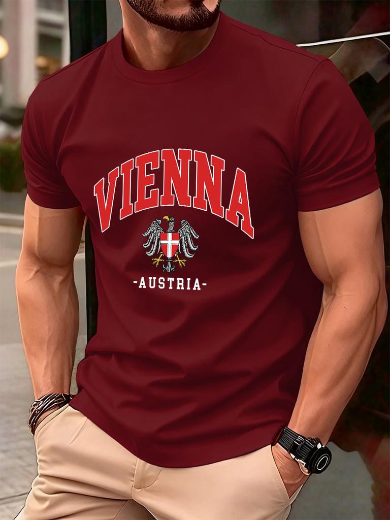 Vienna Austria Letter Local Printing Men TShirt Cotton Summer Soft Oversized Tops ONeck Short Sleeve T Shirt Casual Clothes