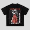 Demon Slayer Yoriichi Tsugikuni Anime Print T-shirt, Unisex Cool Manga Art Graphic Tee, Casual Streetwear Short Sleeve Top