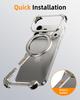 Eary Z Case for iPhone 17 Pro Max Air Phone Case Frameless 360°Rotation Magnetic Stand for Magsafe Shockproof Protective Cover