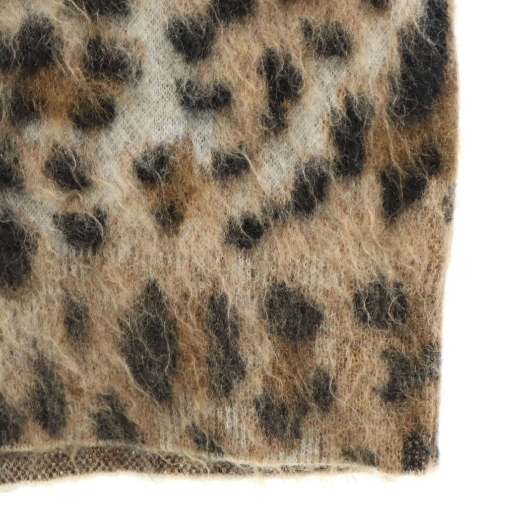 SAINT LAURENT Italian mohair blend Leopard Pattern Long sleeve sweater Women Used