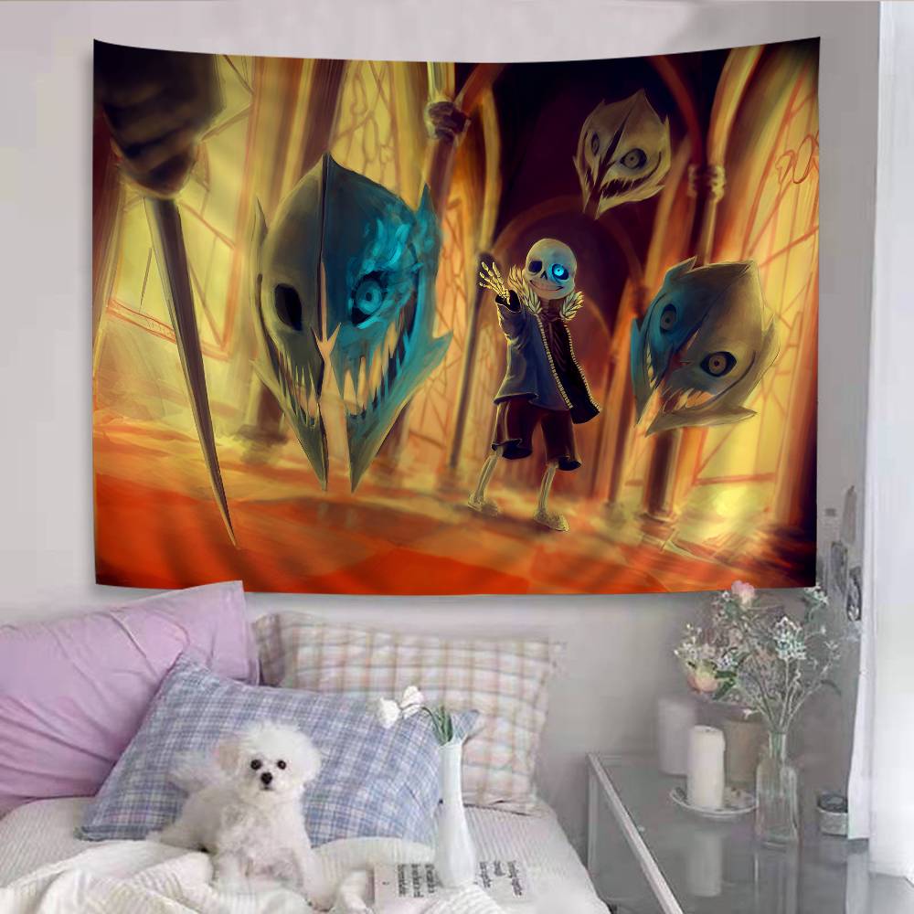Undertale Barevná tapiserie na zeď Hippie Květinové koberce na zeď Dekorace do koleje Nástěnné umění Dekor