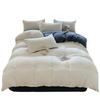 Solid Color Sanded Bedding Set: Four-Piece Set with Quilt Cover and Washed Spring Sheets.