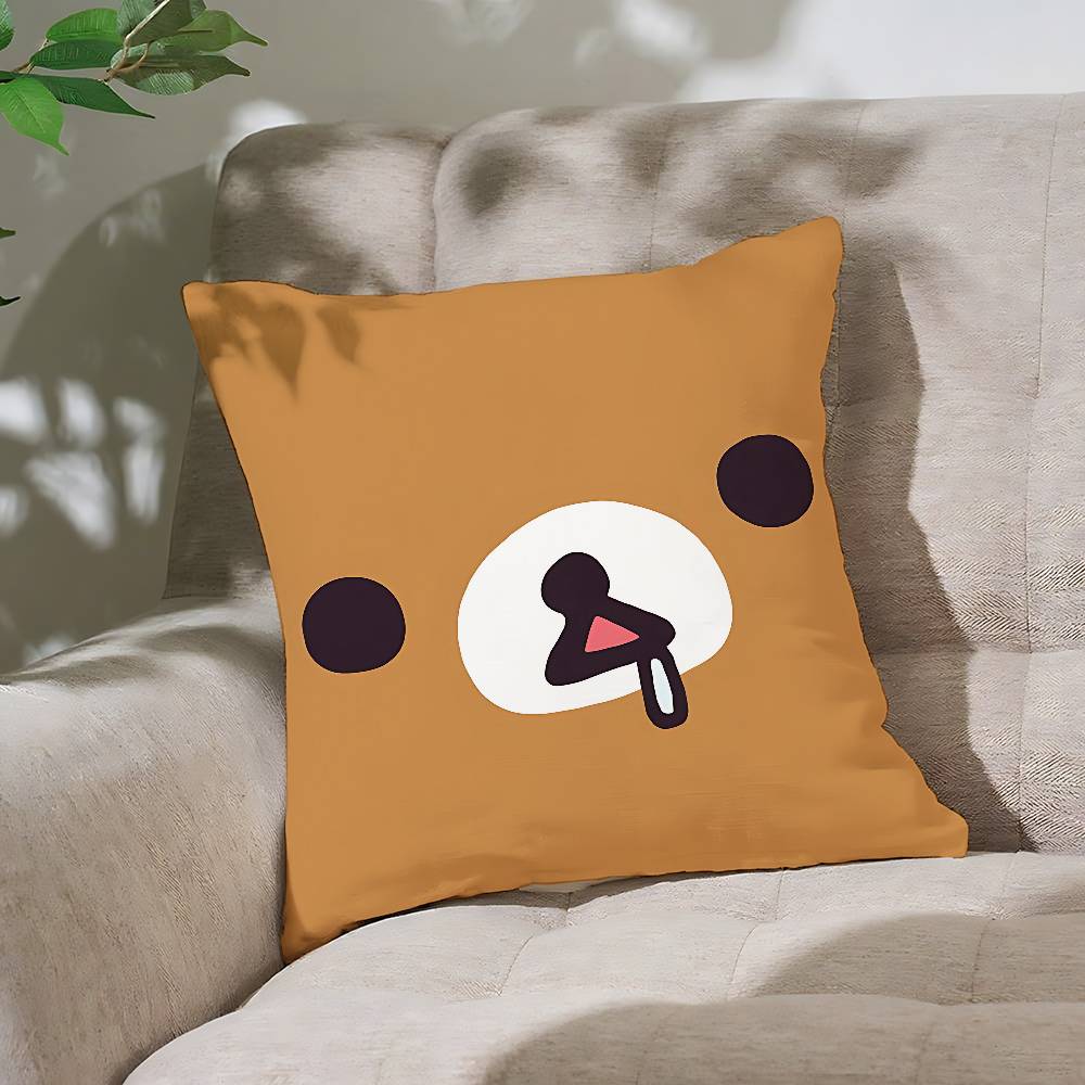 Cute LrilakkumaS Kawaii Pillow Case Cushion Cover Soft Cute Throw Pillow Case For Car Sofa Pillowcase Polyester With Zipper