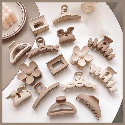 Acrylic Barrette Elegant Solid Color Hair Claws Crab Hair Clip Vintage Simple Women Hair Accessories Ponytail Claw Clip Crabs