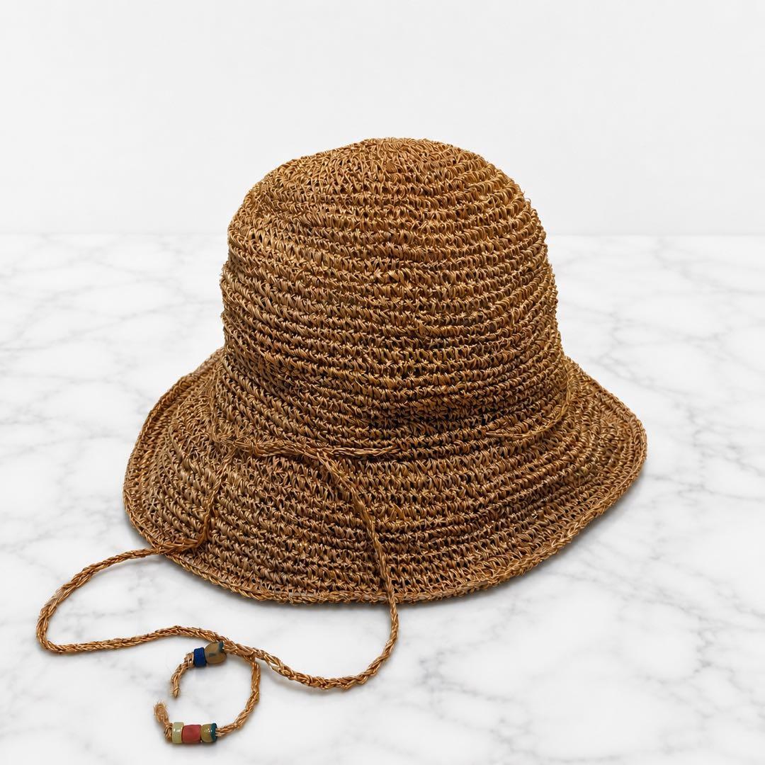 Used BEAMS BOY Straw Hat 100% Manila Hemp Abaca