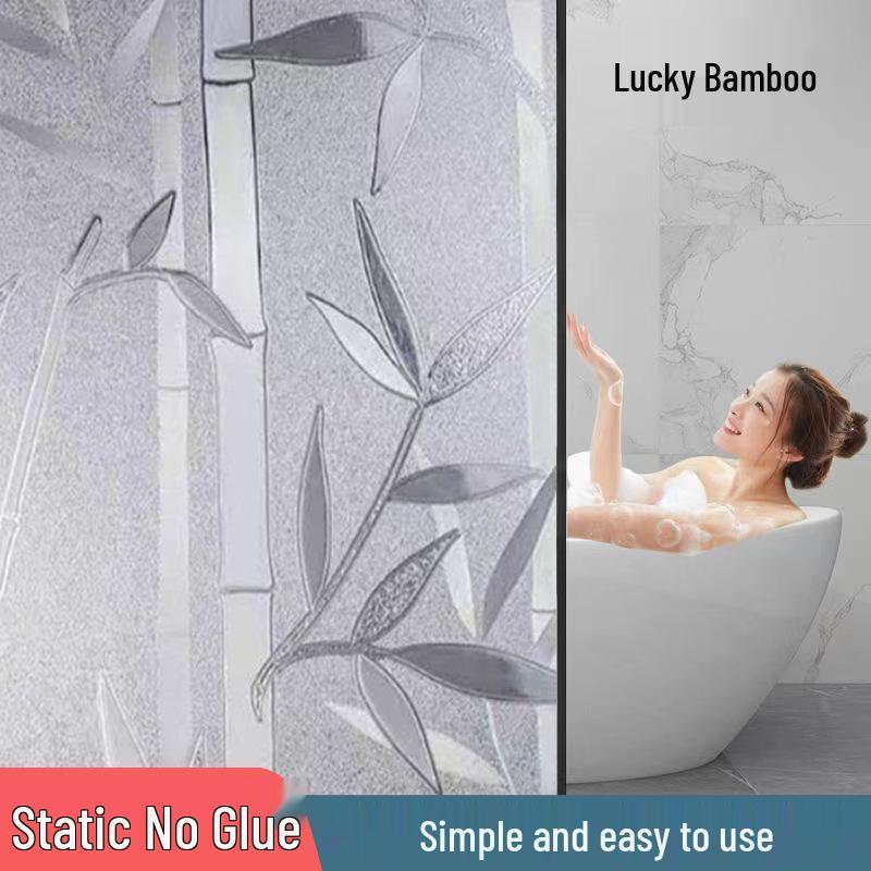 Frosted Glass Stickers: Light-Transmitting & Opaque Electrostatic Film for Bathroom Privacy.