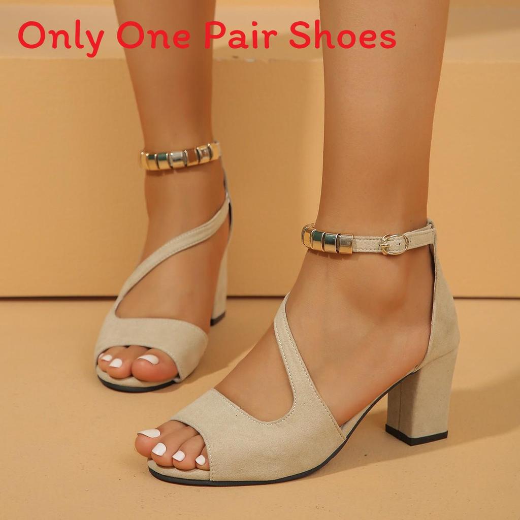 Summer Platform Open Toe Sandals With Buckle For Women Featuring Suede Material And Chunky Mid Heel