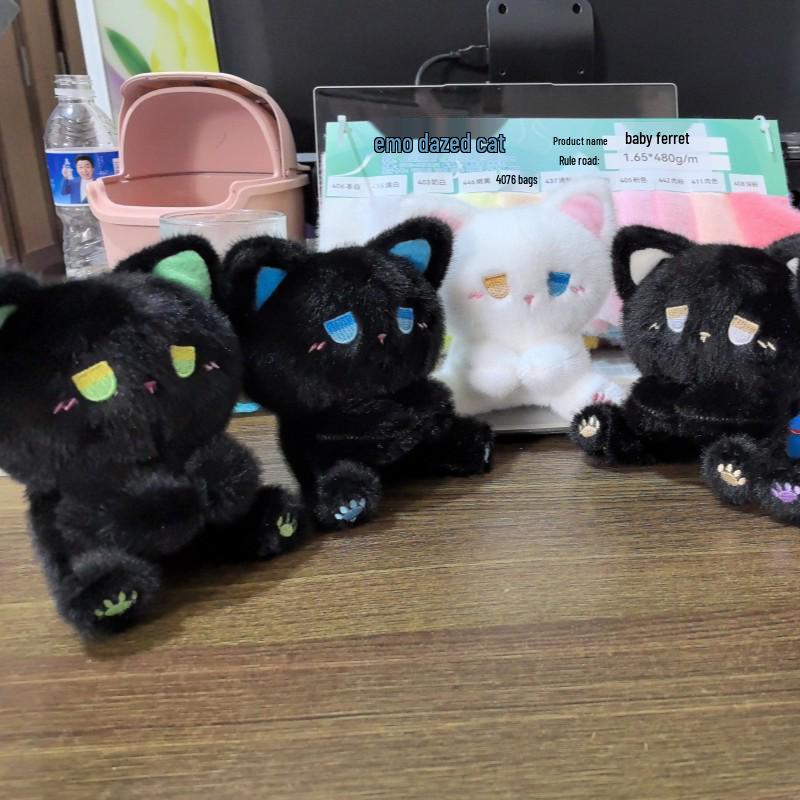 Adorable Internet Celebrity Style Dazed Cat Plush Doll - Creative Emotional Birthday Gift for Girls