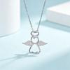 Elegant Angel Pendant Necklace for Women - S925 Sterling Silver Niche Design Clavicle Chain