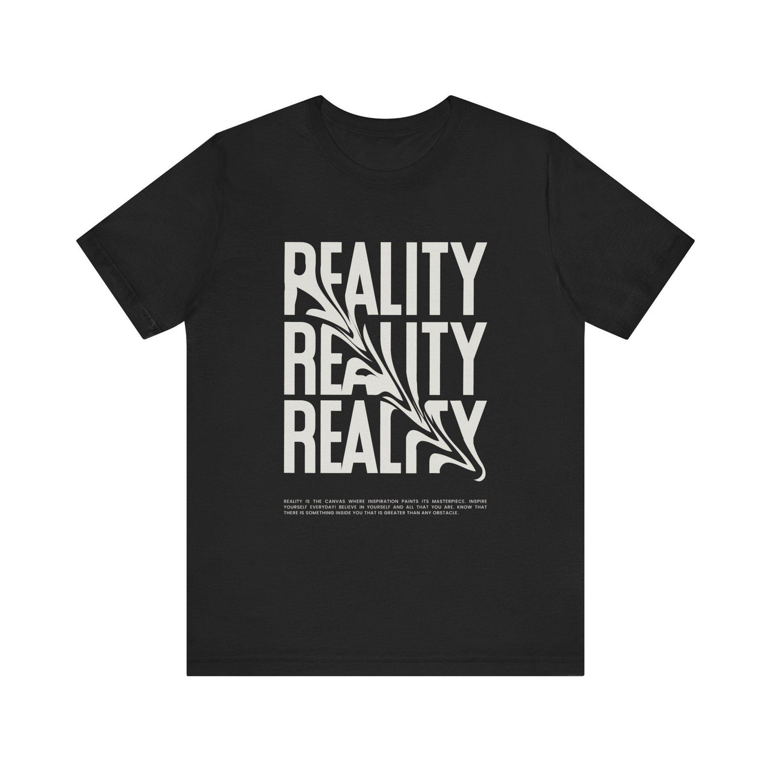 Skewed Reality Unisex Tee, Graphic T-Shirt, Abstract Design, Black and White Shirt, Unique Gift L