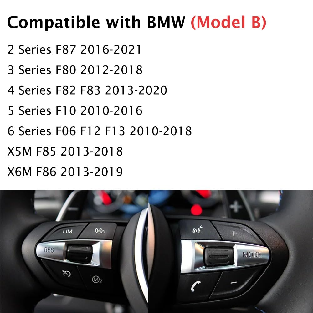 Multifunction M Sport Steering Wheel Control Switch Button Covers for BMW | Steering Accessories Control Button Trim Replacement for M Series F10 F11