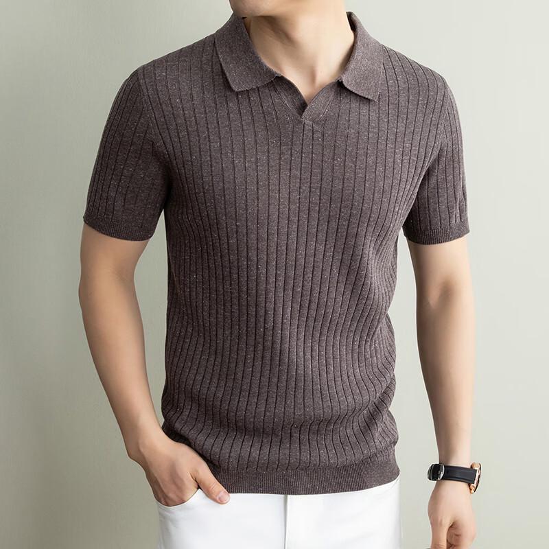 IMAGINEX Men s Business Casual Lyocell Linen Knit Short Sleeve T-Shirt IM26C130 L