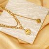 Hip Hop Smiley Face Necklace Female, Multi-Layer Personalized Collarbone Chain Simple Sweater Chain Tide