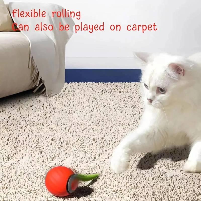Automatic Rolling Cat Ball Toy For Entertaining Cats With Exciting Motion And Textured Design