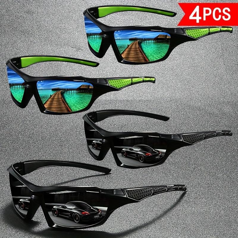 4-piece Dream Colored Men's Sunglasses Set with UV Resistant Lenses Suitable for Daily Leisure Driving and Exploration