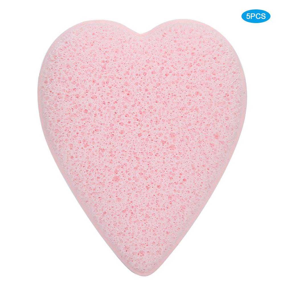 Heart Shaped Face Cleaning Sponge Exfoliating Makeup Removal Face Washing Pads Face Puff