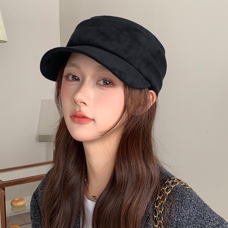 Retro Versatile Woolen Beret Showing Face Ducktongue Octagonal Hat Children'S Warm Windproof Newsboy Hat