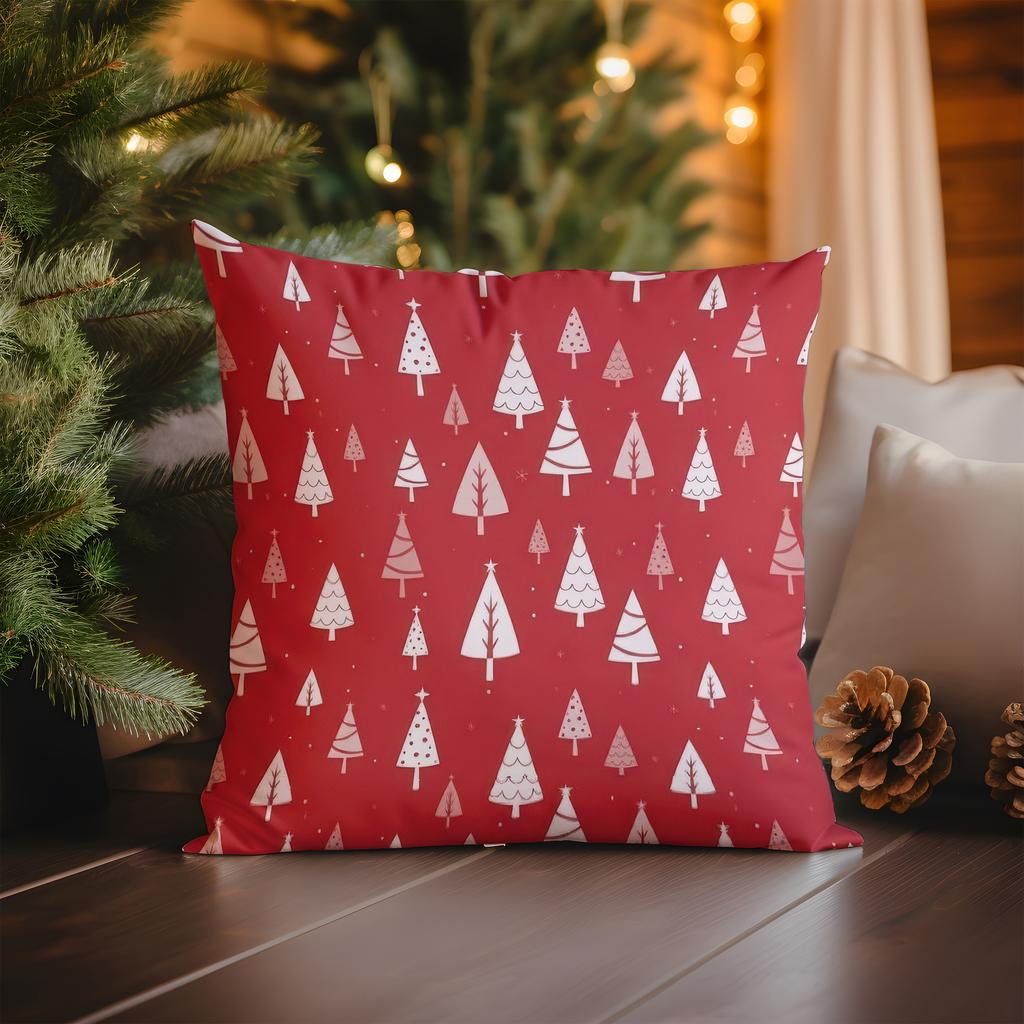 Home Decor Christmas Trees Pattern Pillow for Home Decor Pattern Cushion Cover Suitable for Sofa Bedroom Car Pillow Cover