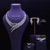 Luxus Rubinpendant-Ketten- und Ohrring-Set - 4-teiliges Hochzeits- und Abendaccessoire-Set