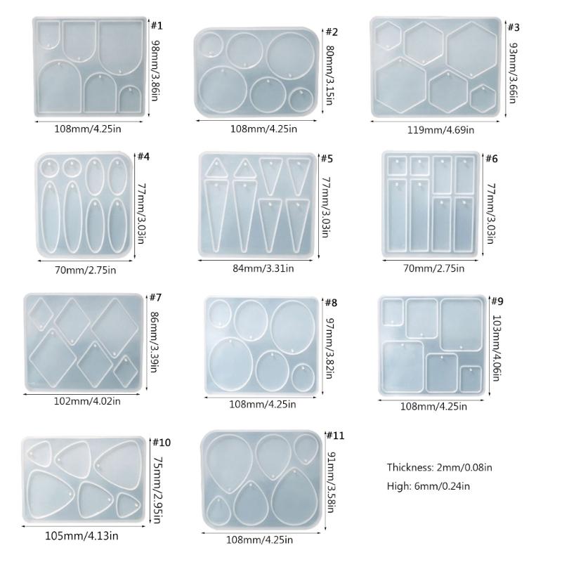 Schmuck Gießform aus Harz Modisches Muster Halskettenanhänger Ohrring Kristall Epoxidform Set Handgefertigtes Handwerk Silikonform
