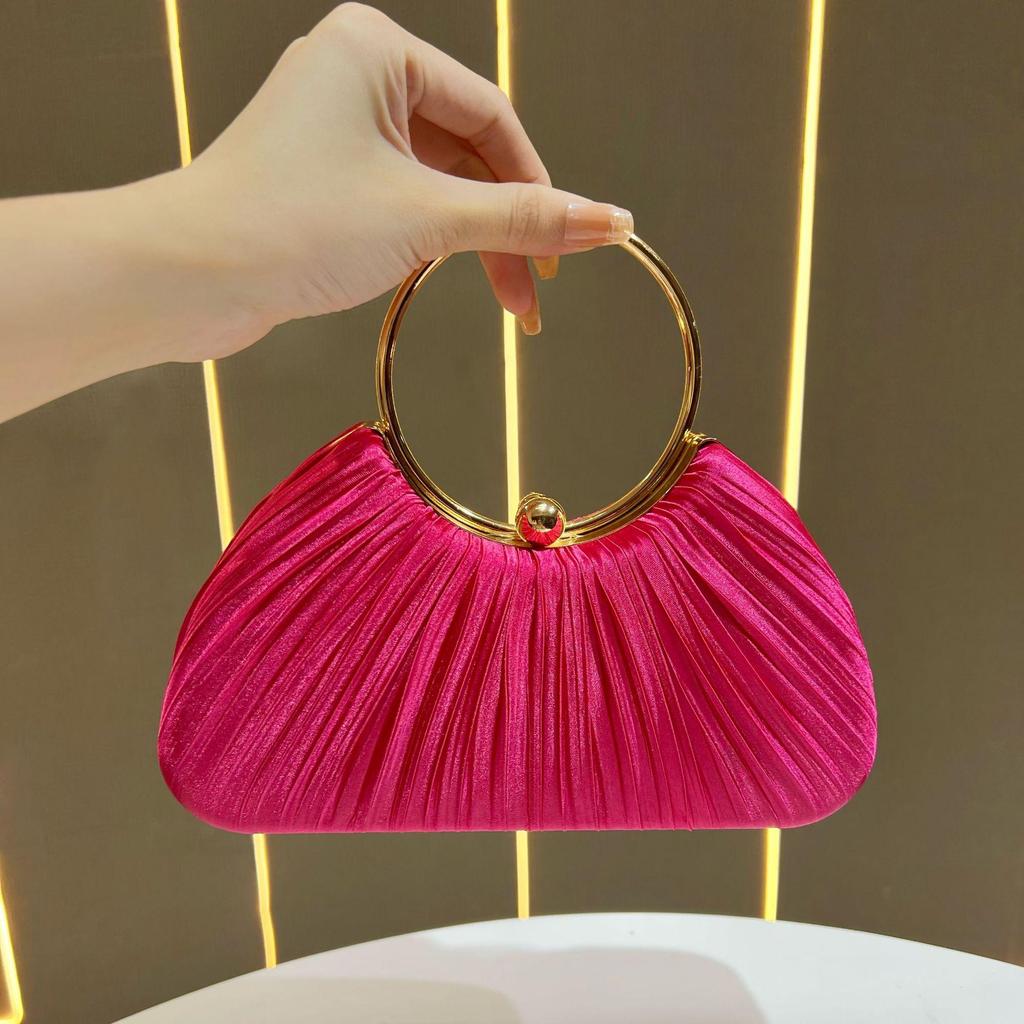 "Pleated Evening Handbag: Small Crossbody for Banquets & KTV"