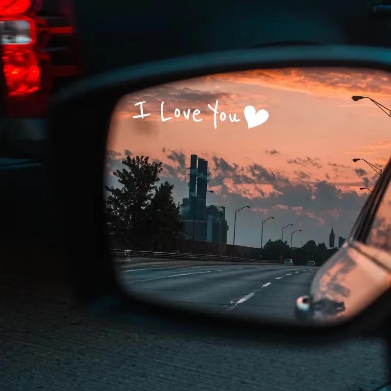 Valentinstag Geständnis Essential – „Ich liebe dich“ Auto Rückspiegel Aufkleber, PET-Material, Exklusives Romantisches Auto Aufkleber