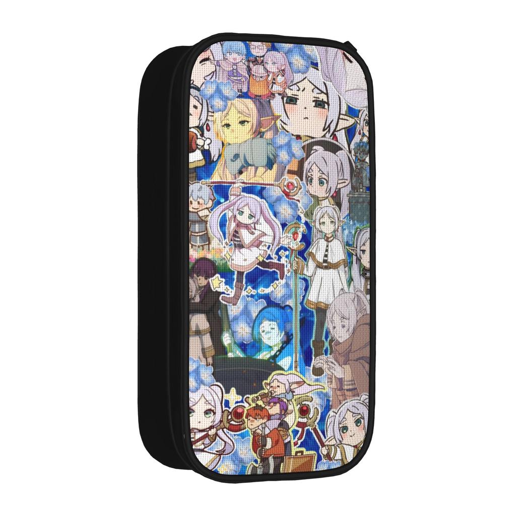 Classic Frieren Collage Pencil Cases Anime Pencilcases Pen for Girl Boy Large Storage Bag Office Zipper Stationery