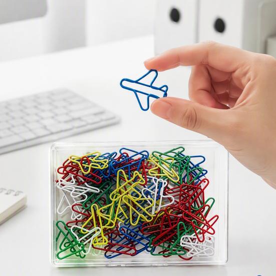 Colorful Wire Clips for Files 50PCS Cute Decorative Paper Clips, Assorted Shapes Metal Bookmark Page Markers Journaling File Organizer