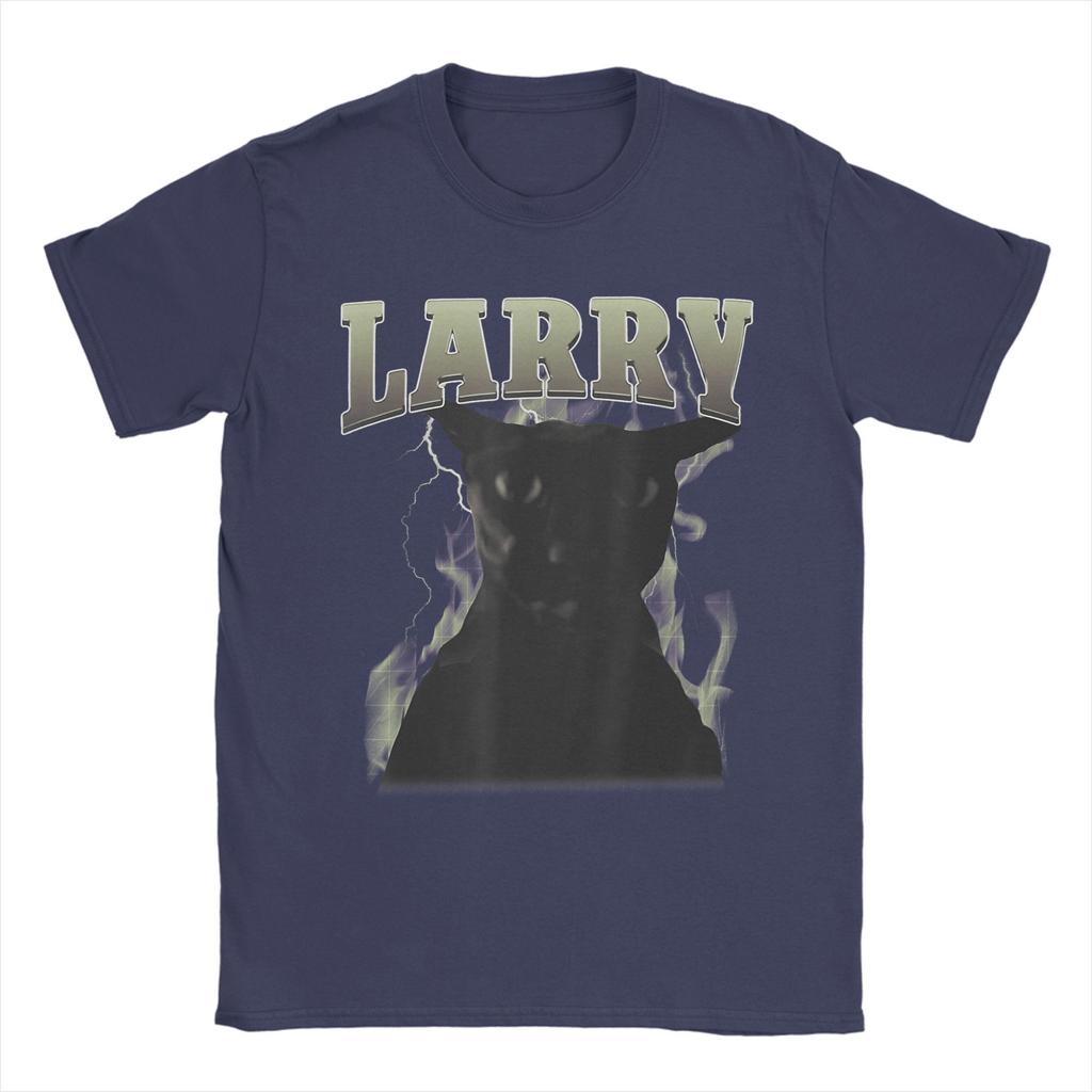 Funny Evil Larry Cat Dank Brainrot Meme Men's T Shirts  Novelty Tees Short Sleeve Round Collar T-Shirts 100% Cotton New Tops