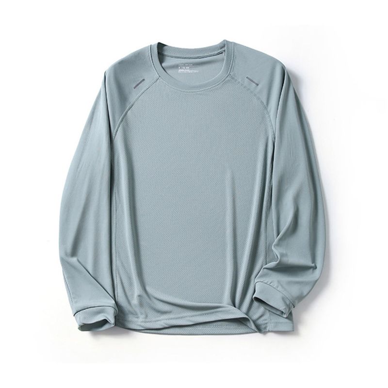 Niaojia Outdoor Sports Quick-Drying Breathable Mesh Long-Sleeved T-Shirt Men's Running Fitness Base Shirt Export Men's T-Shirt