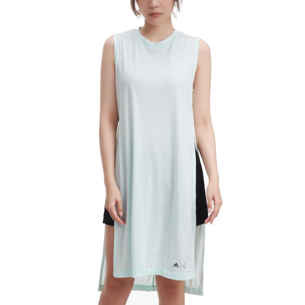 Adidas Sporty Mid-Length Sleeveless Dress Women Dress Light-Blue DT4137