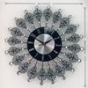 Large Modern Wall Clocks for Living Room Decors Silents Battery Operated None Ticking Clock Leaves Crystal Wall Watch HX6C