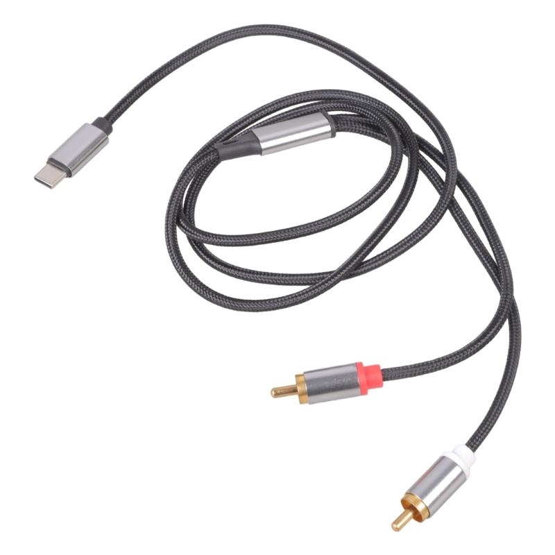 Type C To 2RCA Auditory Cable Clear Sound Wide Compatibility for Smartphones Tablets Laptops Connecting To Auditory