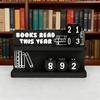 Reading Counter Bookshelf Decor Book Read This Year Ornament Yearly Reading Record Reading Challenge Tracker Gift for Book Lovers