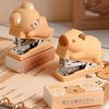 Mini Doll Stapler 400pcs 24/6 Staples Set Cartoon Capybara Bear Rabbit Duck Portable Binder Office Binding Tools School