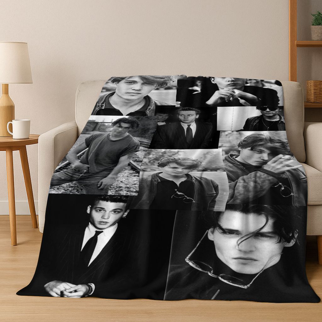 26 Stili Johnny Depp Arte Coperta di Flanella, Calda e Accogliente Morbida Coperta da Divano per Casa Camera da Letto Letto Divano Picnic Ufficio Copertura Regalo bambino