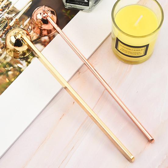 Zvonový zhášeč svíček s dlouhou rukojetí Leštěná nerezová čajová svíčka Čajová svíčka Knot Flame Snuffer Zátka svíčky Příslušenství ke svíčkám