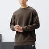 Adidas Crew Neck Pullover Casual Long-Sleeve Sweatshirt Unisex Dark Brown