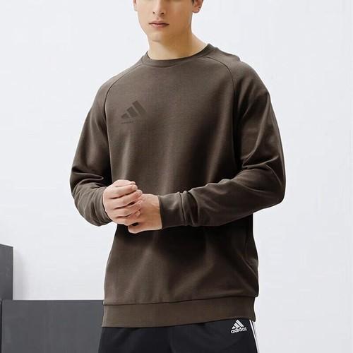 Adidas Crew Neck Pullover Casual Long-Sleeve Sweatshirt Unisex Dark Brown