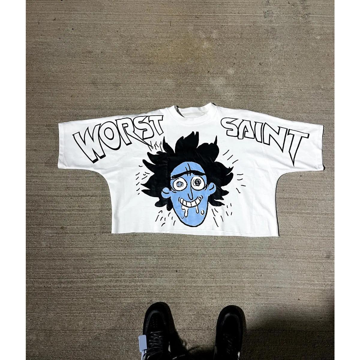 

Харадзюку Графический принт Оверсайз Футболка Готика Повседневный Хлопок Короткий рукав Топы S