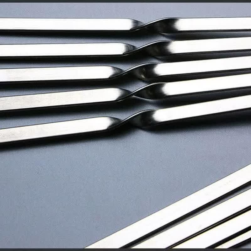 Oeny Stainless Steel Flat BBQ Skewers with Hooks