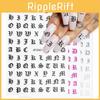 3d Art Nail Stickers Latin Roman English Alphabet Letter Decals Decoration Tip