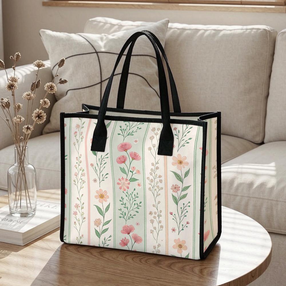 Cute Floral Printed Casual Tote Bag for Women Daily Commute Fashion Handbag