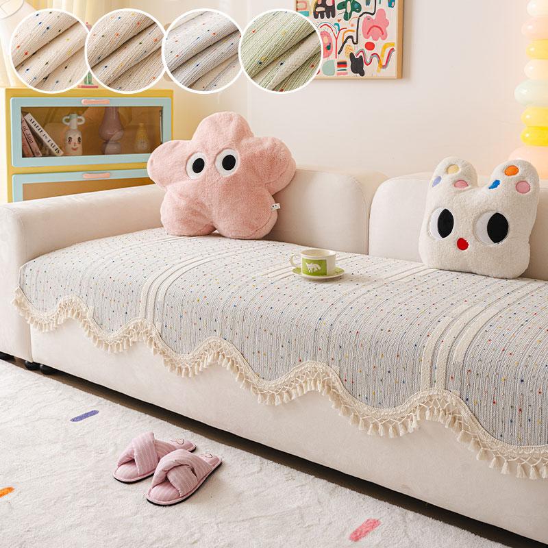 

1PC-Dopamine Sofa Cushion with Four Seasons Universal Premium Feeling, Irregular Straight Anti slip Sofa Cushion Cover 90*90cm сірий