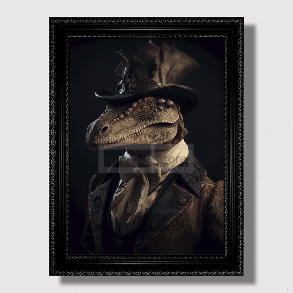 Affiche vintage de portrait d'animal victorien Goth Cottagecore Dark Prints Peinture sur toile Art mural Photos Décoration de chambre à coucher vintage