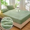 Thermal Velvet Bed Sheets Plush Fabric Mattress Cover For Winter Bed Cover Bed Bed Linen Set For Single Double King Queen Bed