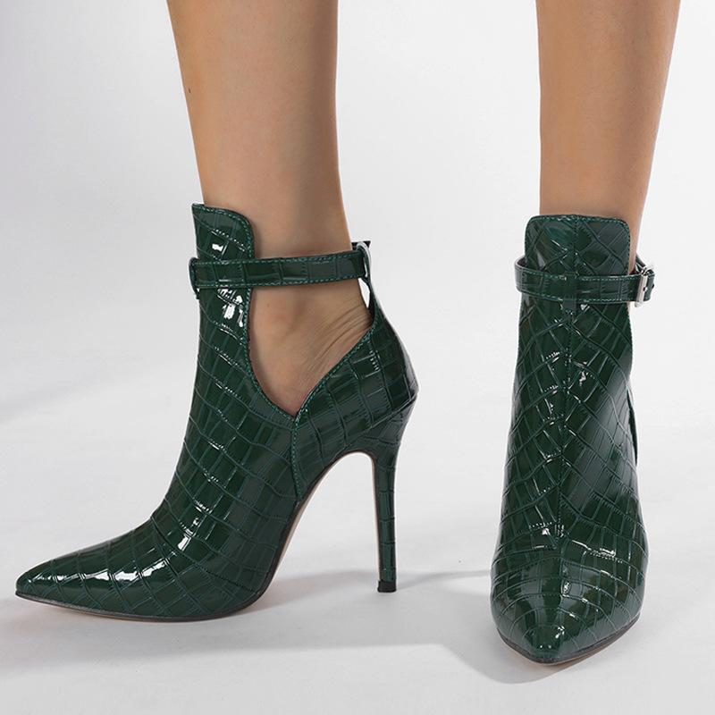 

Ботинки женские модные ботинки весна новые с острым носком тонкий каблук модные на высоком каблуке ботильоны короткие ботинки 42 темно-зеленого