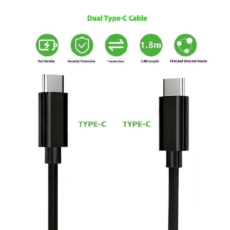1.8m Braided Type C Fast Charge Cable Supports 100W Power Delivery Charging Cord for Gaming Consoles & Mobile Gadgets