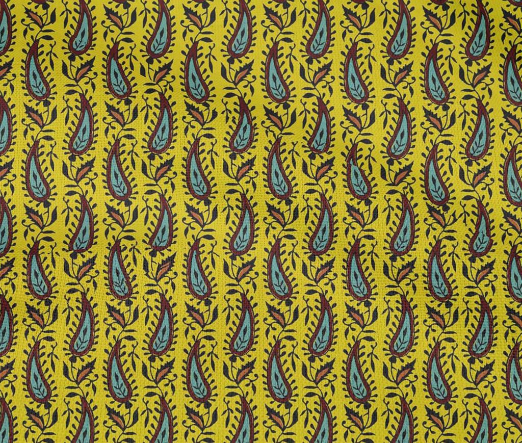 oneOone Cotton Flex Fabric Leaves & Paisley Block Decor Fabric Printed BTY 40 Inch